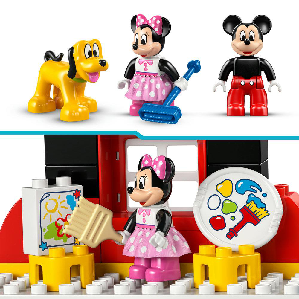Mickey, Minnie und Pluto als Figuren malen und putzen.