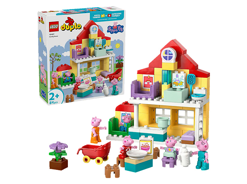 LEGO DUPLO Peppa Pig 10467 Familienhaus Bausatz, Mehrfarbig