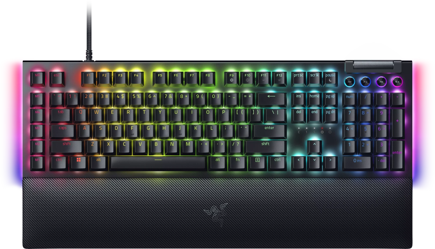 RAZER BlackWidow V4 vezetékes billentyűzet, zöld mechanikus kapcsolók, RGB, US Angol (RZ03-04690100-R3M1)