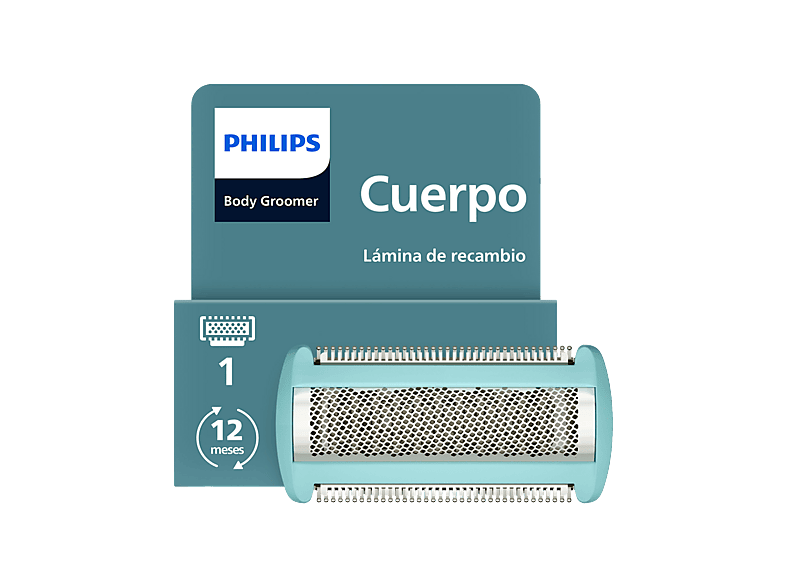 Recambio para afeitadora - Philips BG2010/43, Para Series BG34XX, BG54XX, BG74XX y BG94XX, 100 % Impermeable, Triple Protect, Plata