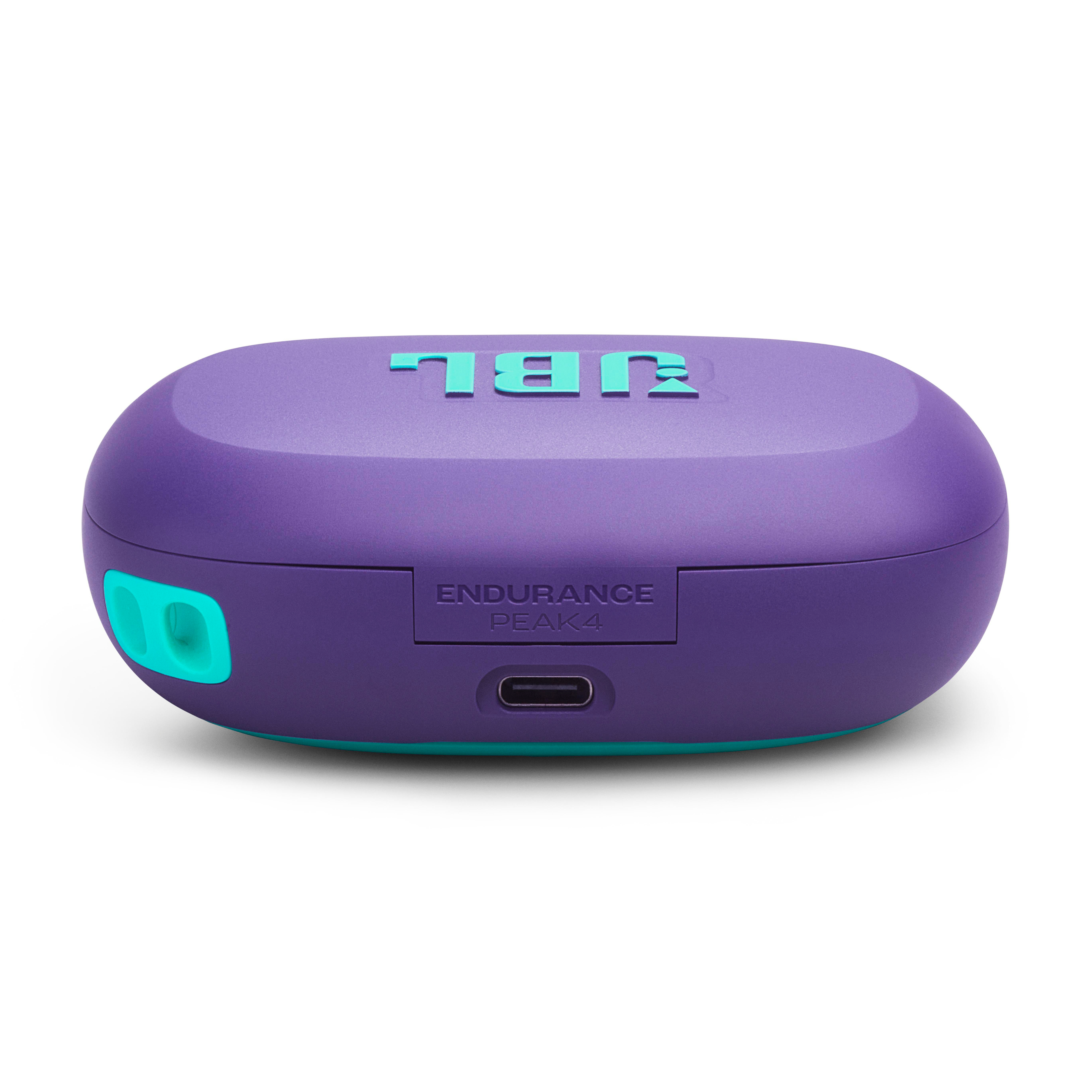 Lila JBL Ladecase mit türkisfarbenen Details und USB-C-Anschluss.