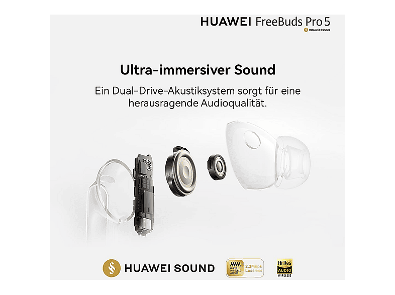 Huawei FreeBuds Pro 5, True Wireless Kopfhörer, Weiß — Foto 2 von 5
