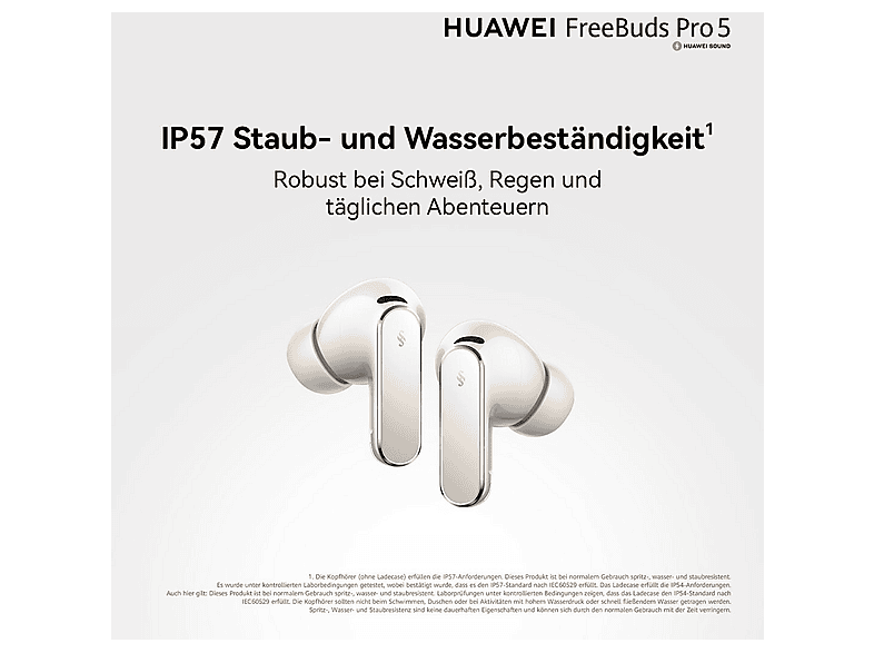 Huawei FreeBuds Pro 5, True Wireless Kopfhörer, Weiß — Foto 5 von 5