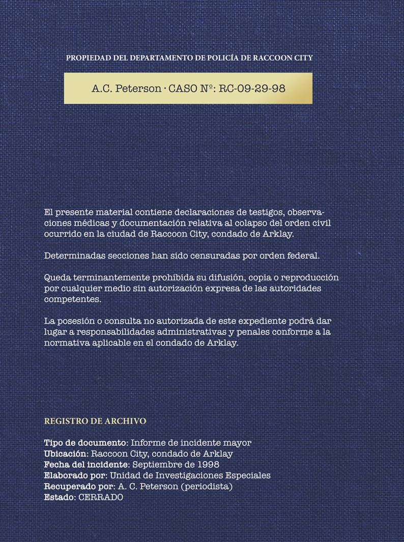 Documento policial: Caso A.C. Peterson RC-09-29-98. Contiene testimonios y registros médicos.