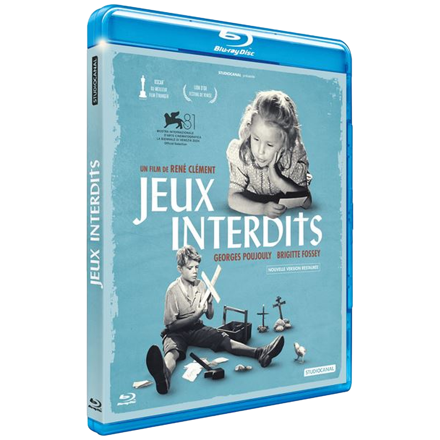 Blu-ray hoesje voor Jeux Interdits met een jongen en meisje die buiten spelen.