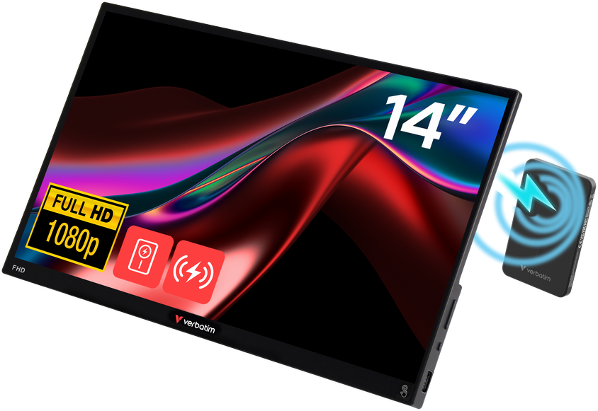 VERBATIM 32088 14'' Sík FHD 60 Hz 16:9 IPS LED Hordozható Monitor