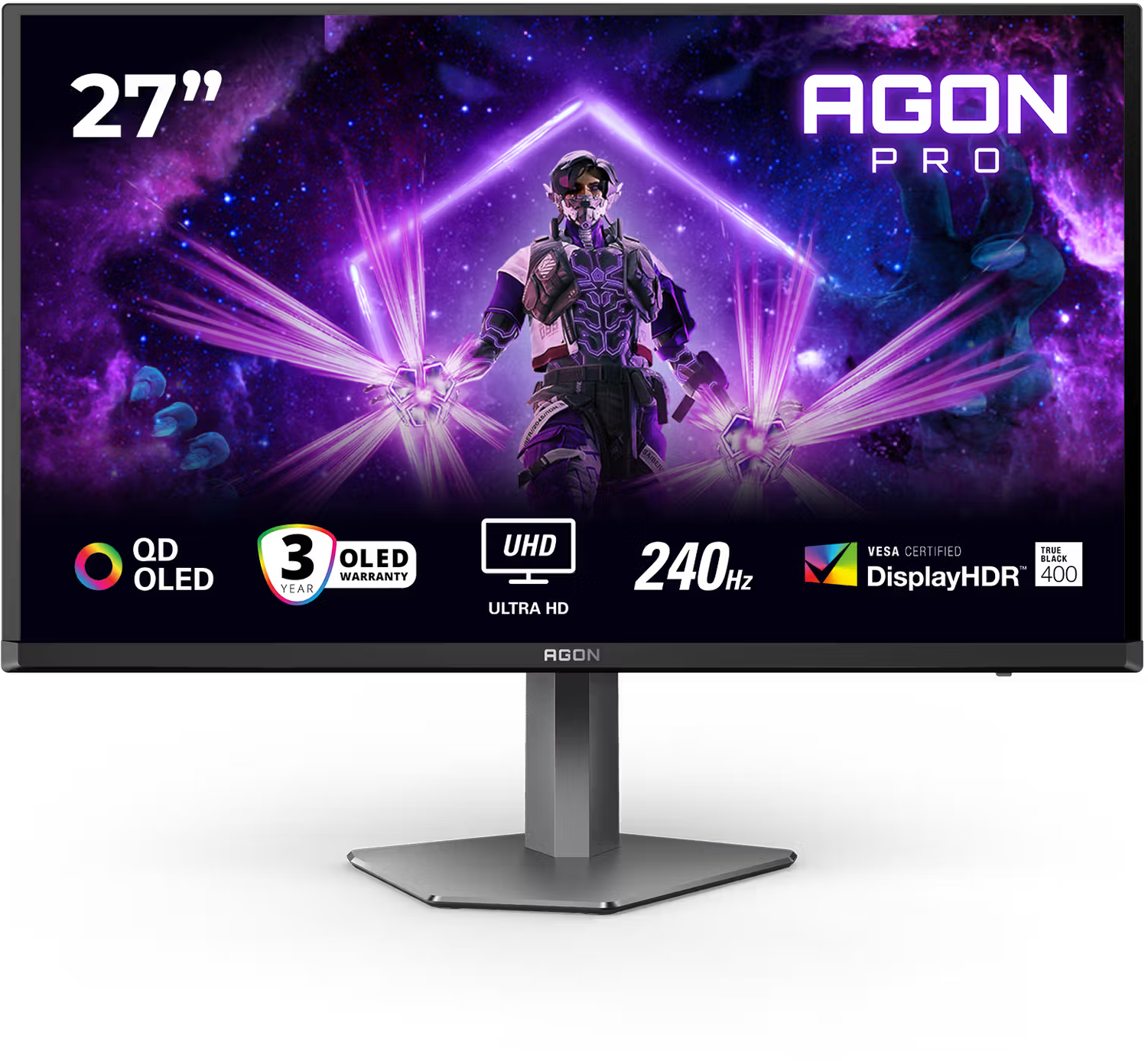 AOC Agon Pro AG276UZD 26,5'' Sík 4K 240 Hz 16:9 QD-OLED Gamer Monitor