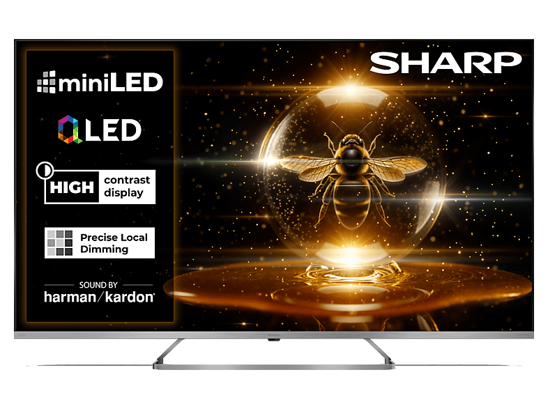 Telewizor QLED MiniLED SHARP 50JP7465E 50" 4K Google TV Dolby Vision Srebrny