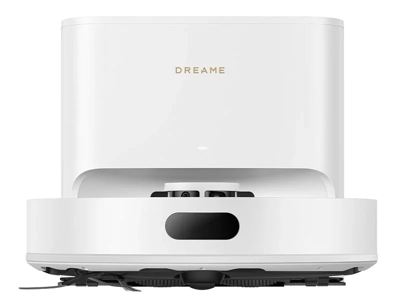 Biały robot sprzątający ze stacją dokującą, marka DREAME.