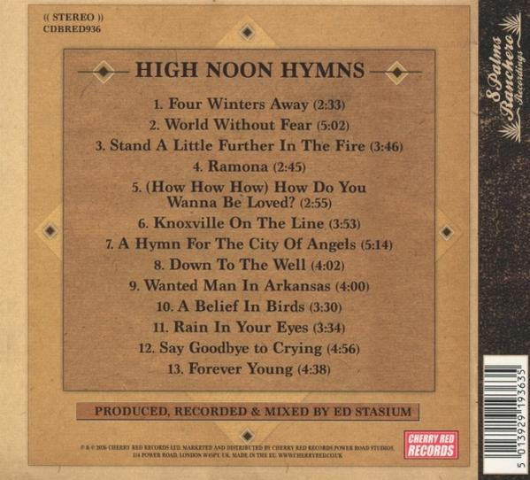 CD-Rückseite mit Titel und Trackliste für High Noon Hymns.