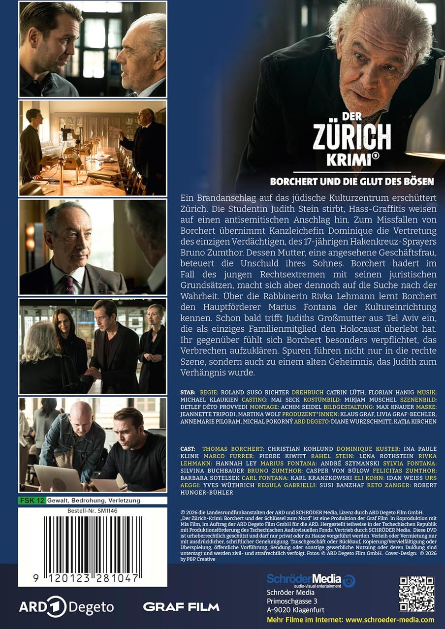 Filmplakat mit drei Szenenbildern und Filmtitel "Der Zürich Krimi".