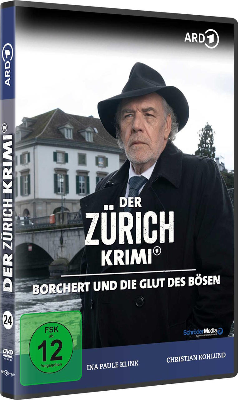 Ein Mann mit Hut vor einem Gebäude in Zürich. Titel: Der Zürich Krimi.