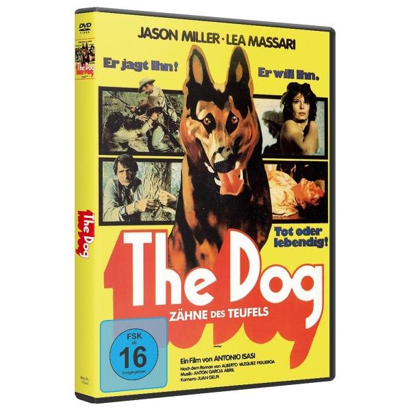 DVD-Hülle für 'The Dog' mit einem deutschen Schäferhund im Vordergrund und Szenen aus dem Film.