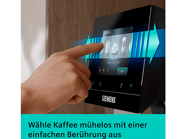 Siemens TQ723E03 EQ700 iAroma Kaffeevollautomat (Edelstahl, Keramikmahlwerk, 19 bar, externer Milchbehälter) — Foto 3 von 5