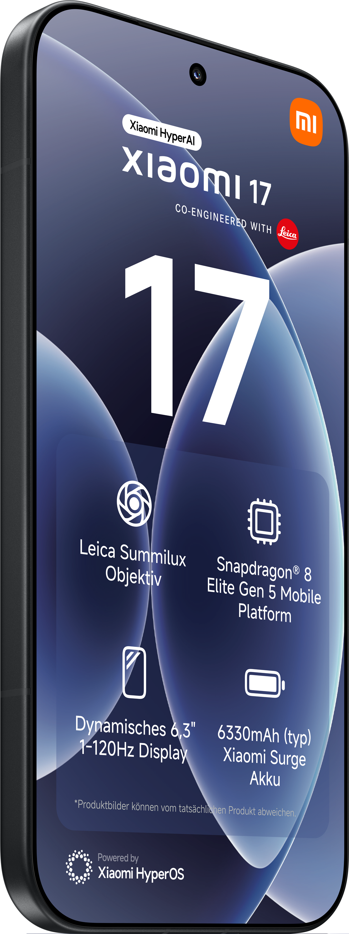 Xiaomi 17 mit Leica Objektiv, Snapdragon 8 Gen 5, 6,3" 120Hz Display & 6330mAh Akku.