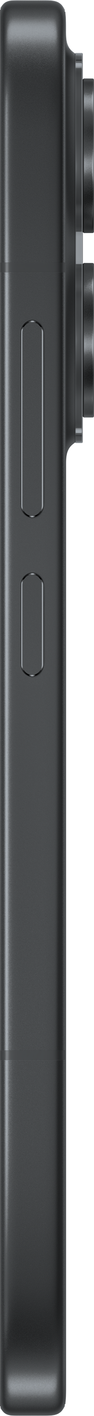 Graues Smartphone-Seitenprofil mit Lautstärketasten und Kameramodul.
