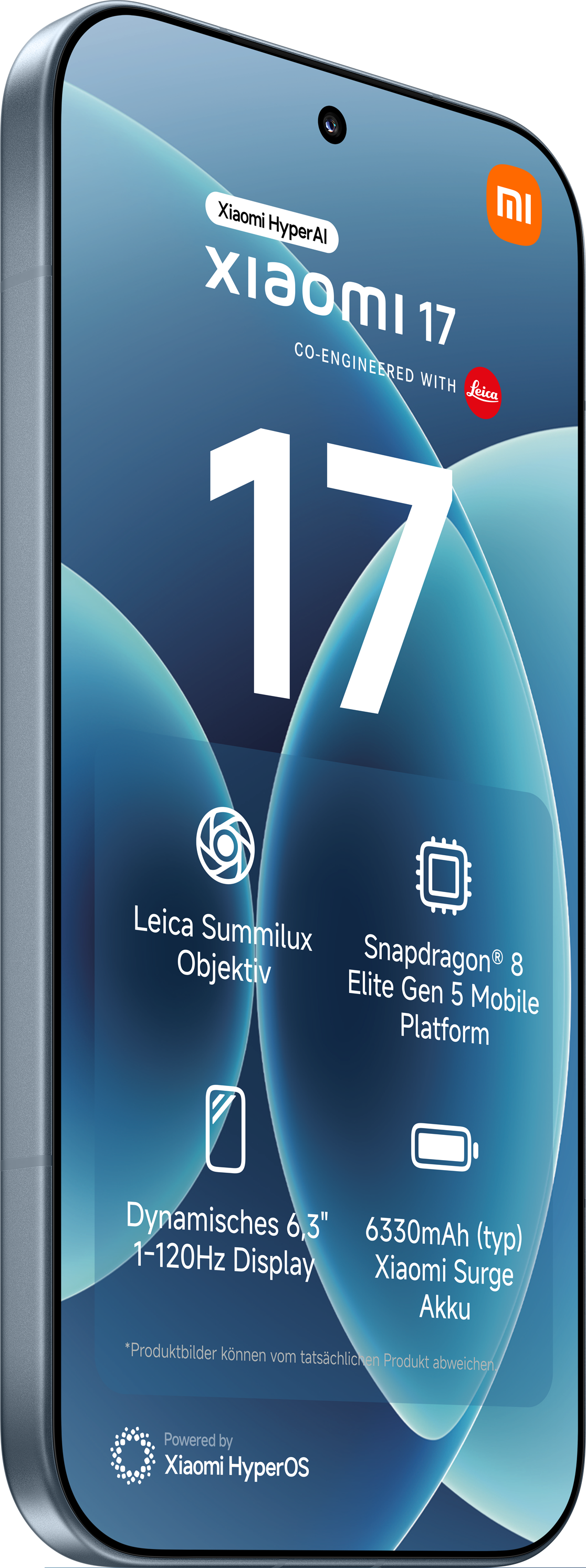Xiaomi 17 mit Leica Objektiv, Snapdragon 8 Gen 5, 120Hz Display, 6330mAh Akku.