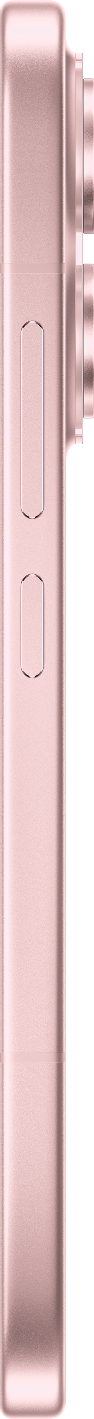 Nahaufnahme einer roségoldenen Oberfläche mit zwei Tasten.