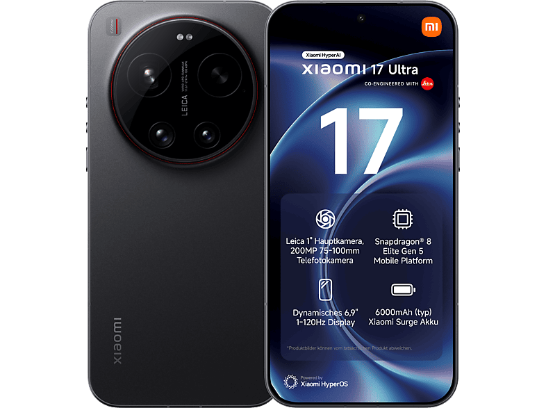 Xiaomi 17 Ultra, 512 GB, Black, Dual SIM