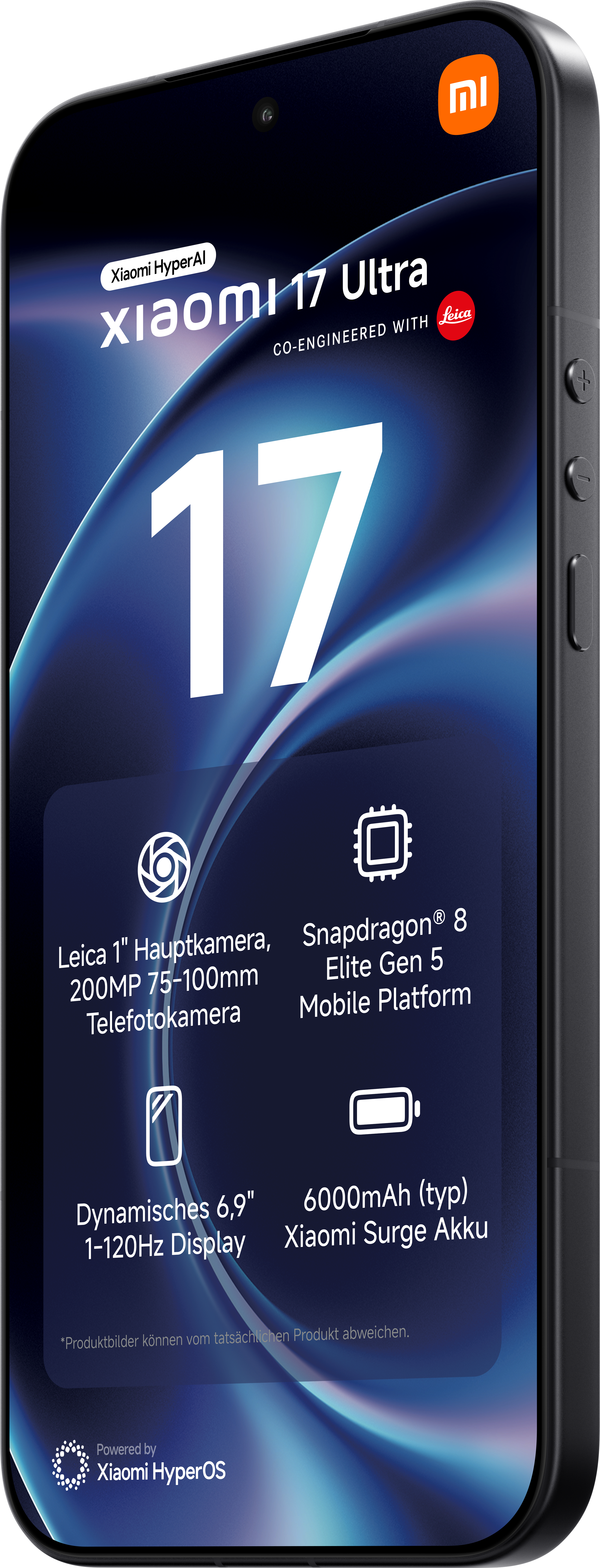 Xiaomi 17 Ultra mit Leica, Snapdragon 8, 200MP Kamera, 6,9" Display.
