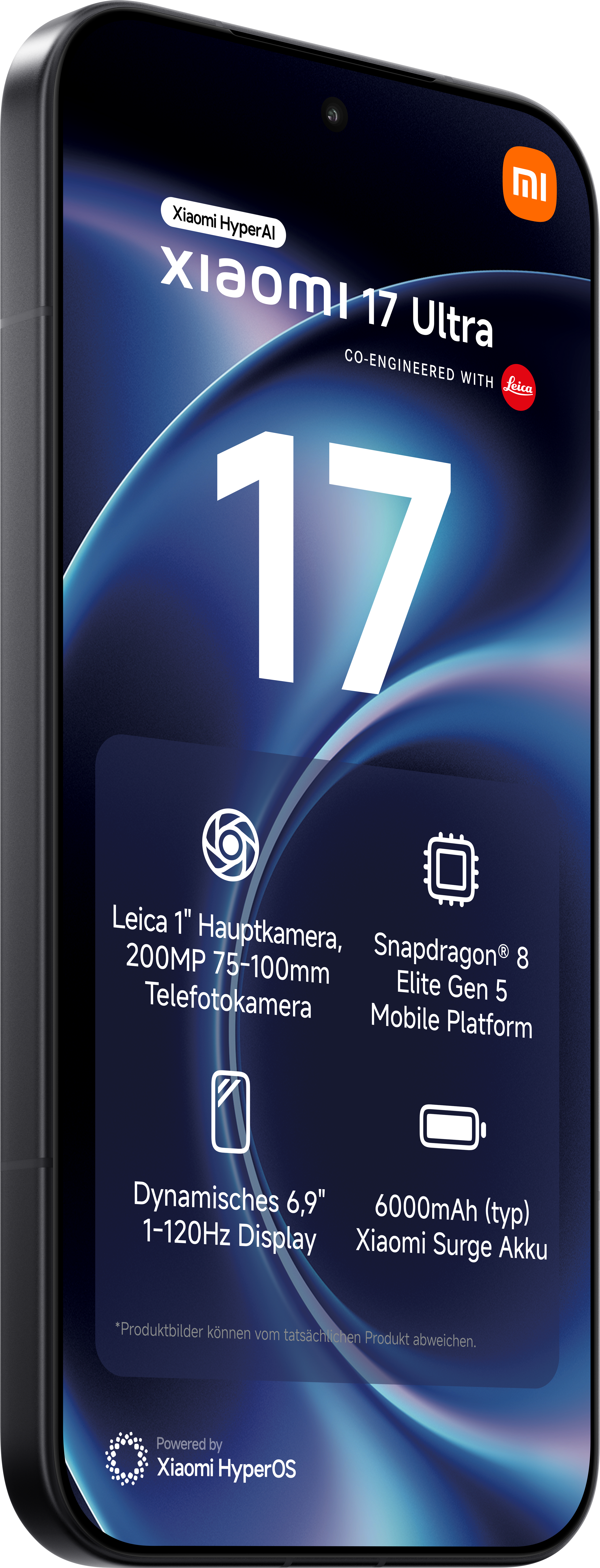 Xiaomi 17 Ultra mit Leica Kamera, Snapdragon 8 Gen 5, 6,9" 120Hz Display, 6000mAh.