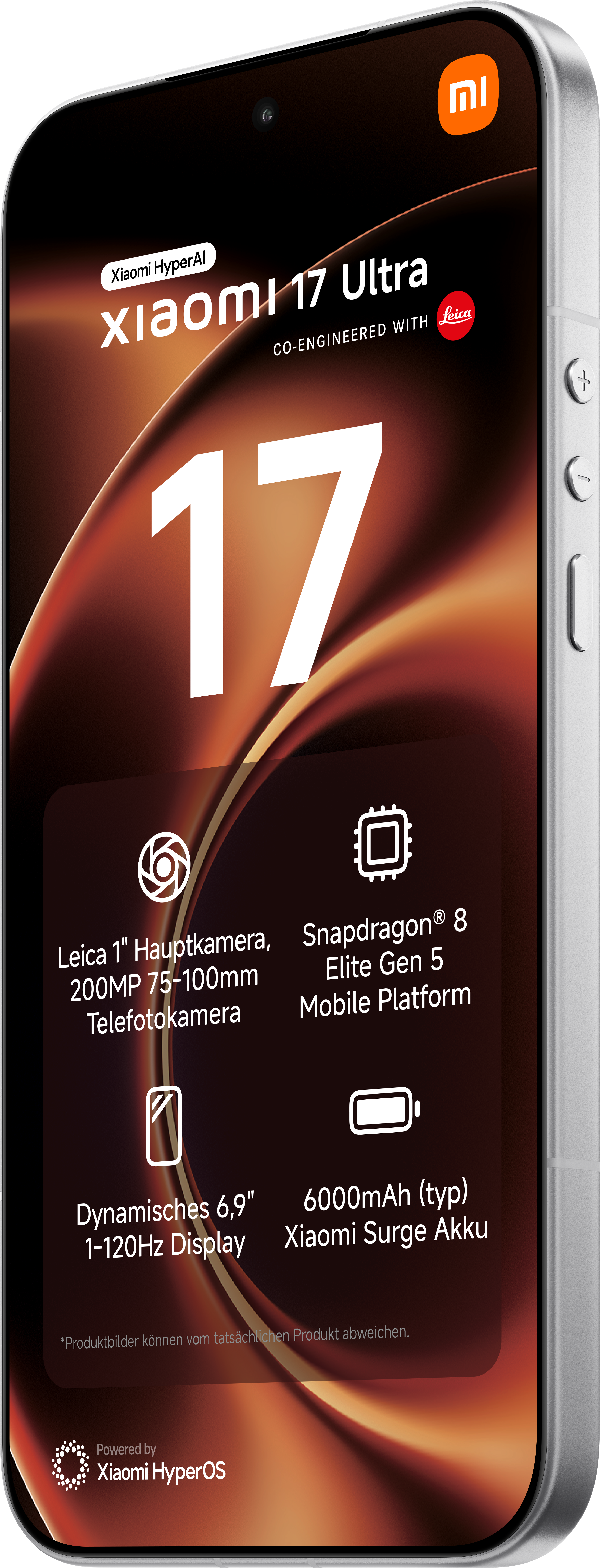 Xiaomi 17 Ultra mit Leica Kamera, Snapdragon 8, 6,9" Display & 6000mAh Akku.