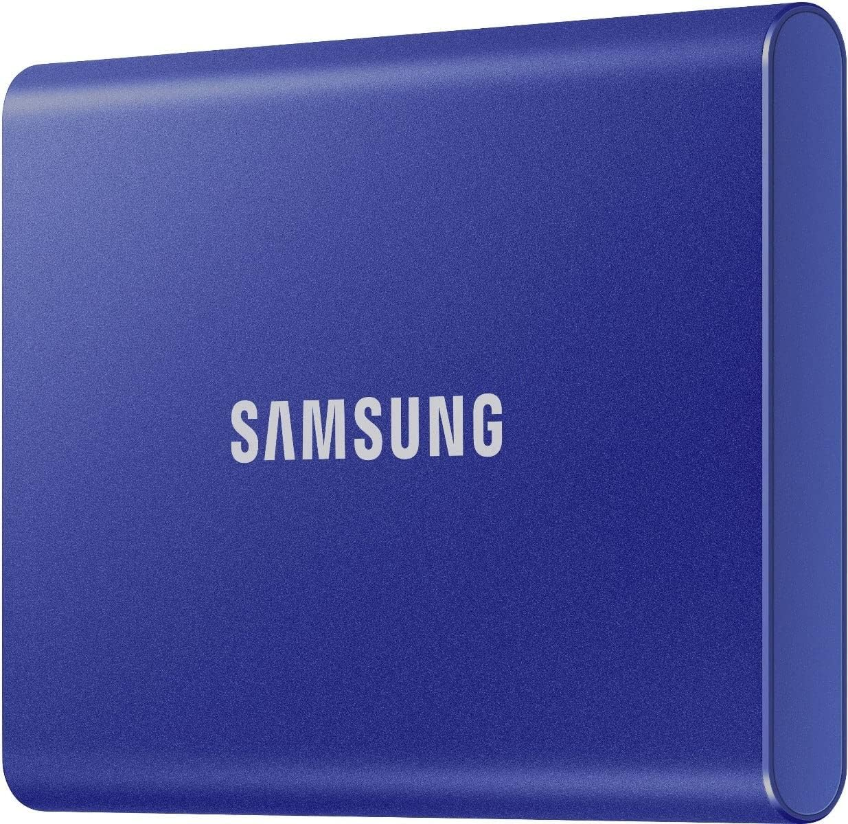 Mavi bir Samsung SSD depolama cihazı.