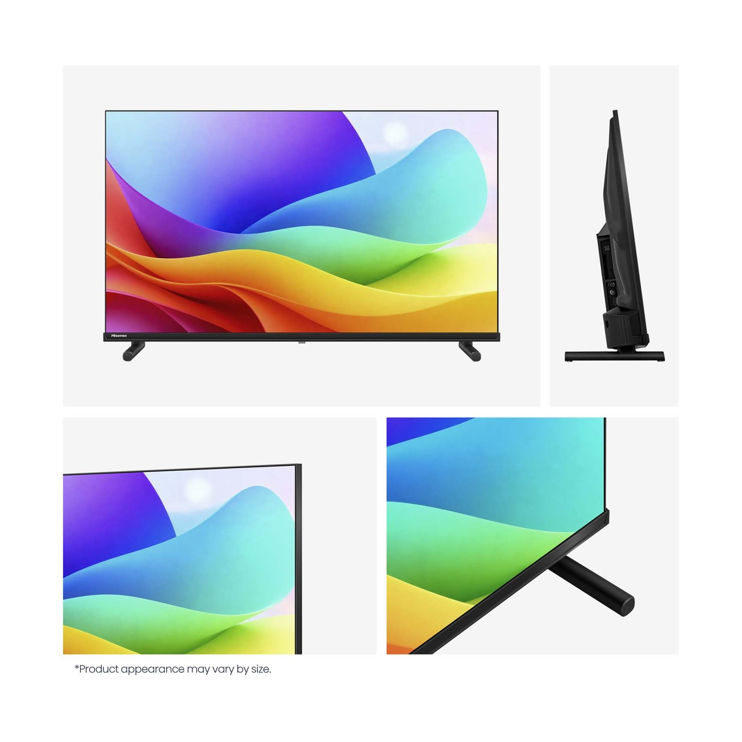 Una moderna TV Hisense con uno sfondo astratto e colorato.