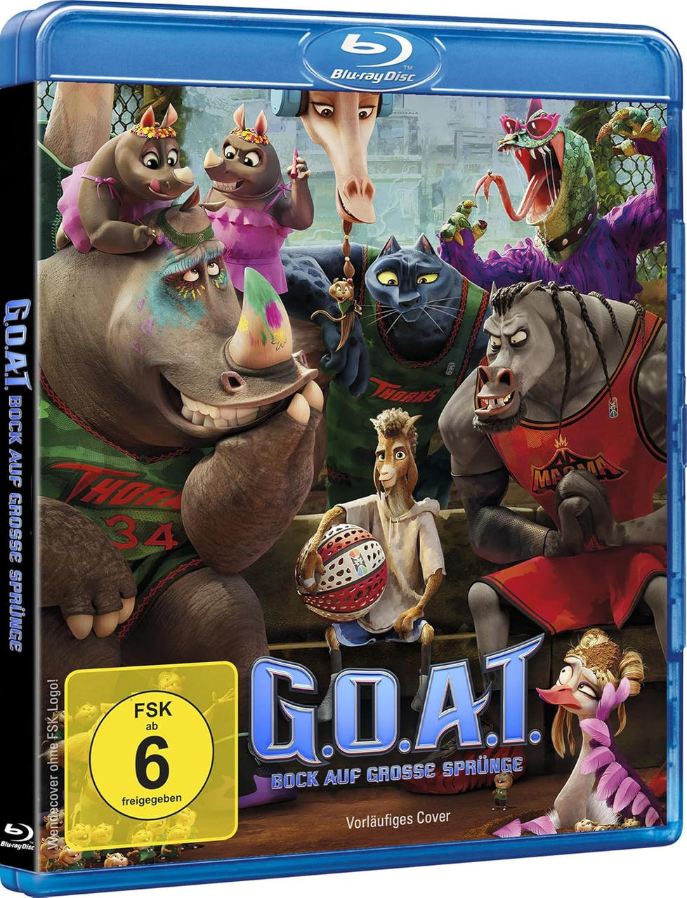 Filmcover mit anthropomorphen Tieren, darunter Nashorn, Katze und Ziege.