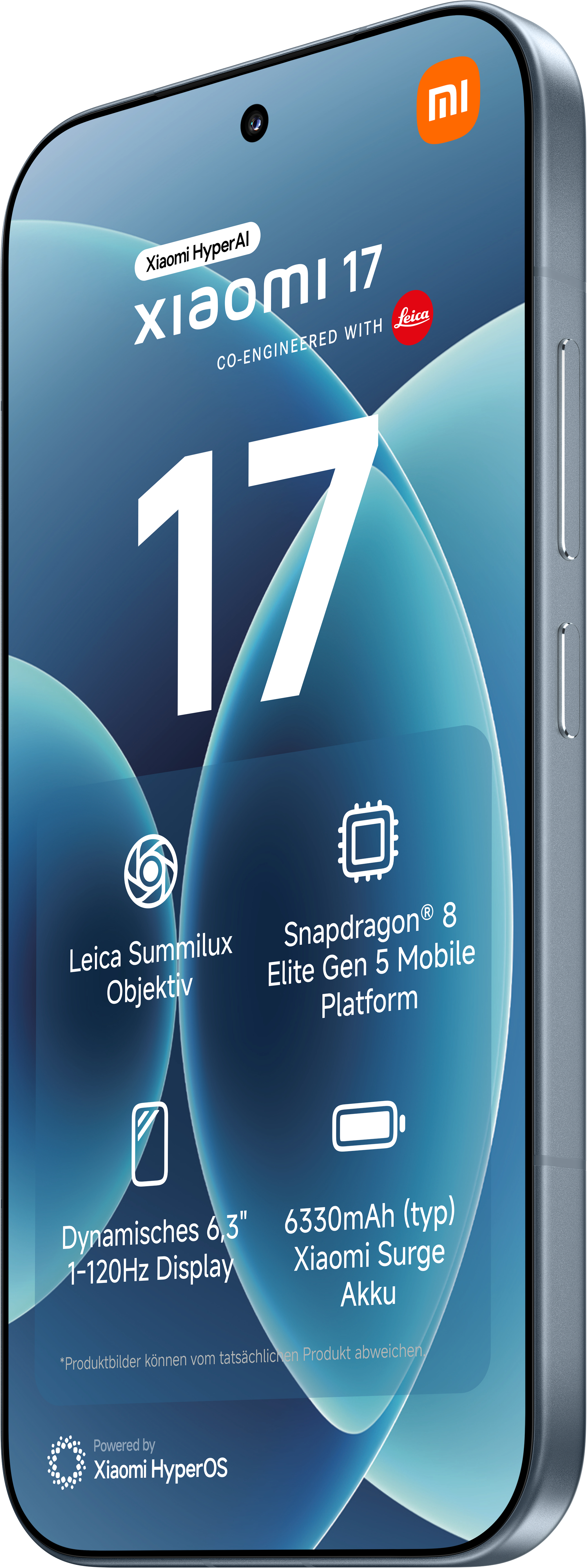 Xiaomi 17 Smartphone mit Leica Objektiv, Snapdragon 8, 6,3" Display.