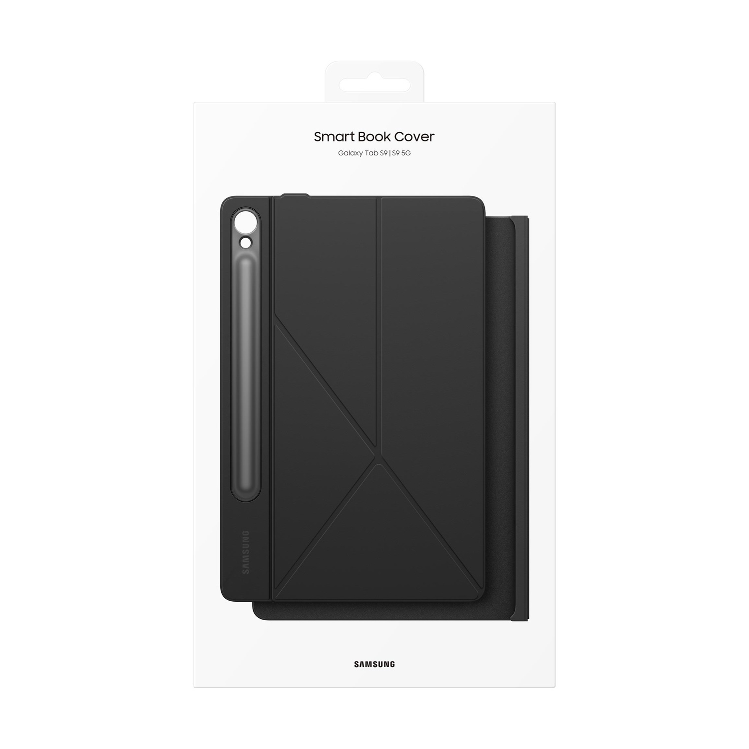 Copertina Smart Book Samsung nera per Galaxy Tab S9/S9 5G in scatola.