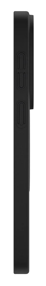 Czarne etui na telefon z przyciskami bocznymi, na białym tle.