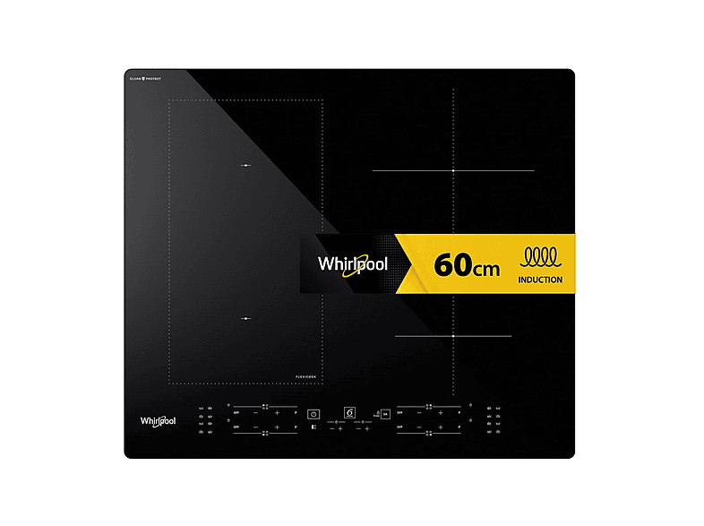 WHIRLPOOL WLB4060CPNE PIANO COTTURA A INDUZIONE, 4 zone di cottura, dimensioni: L 59 cm, P 51 Nero
