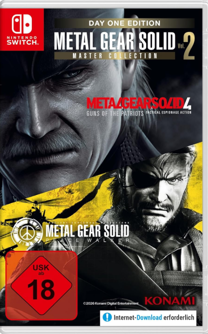 Nintendo Switch Hülle mit Metal Gear Solid Master Collection Vol. 2 Cover.