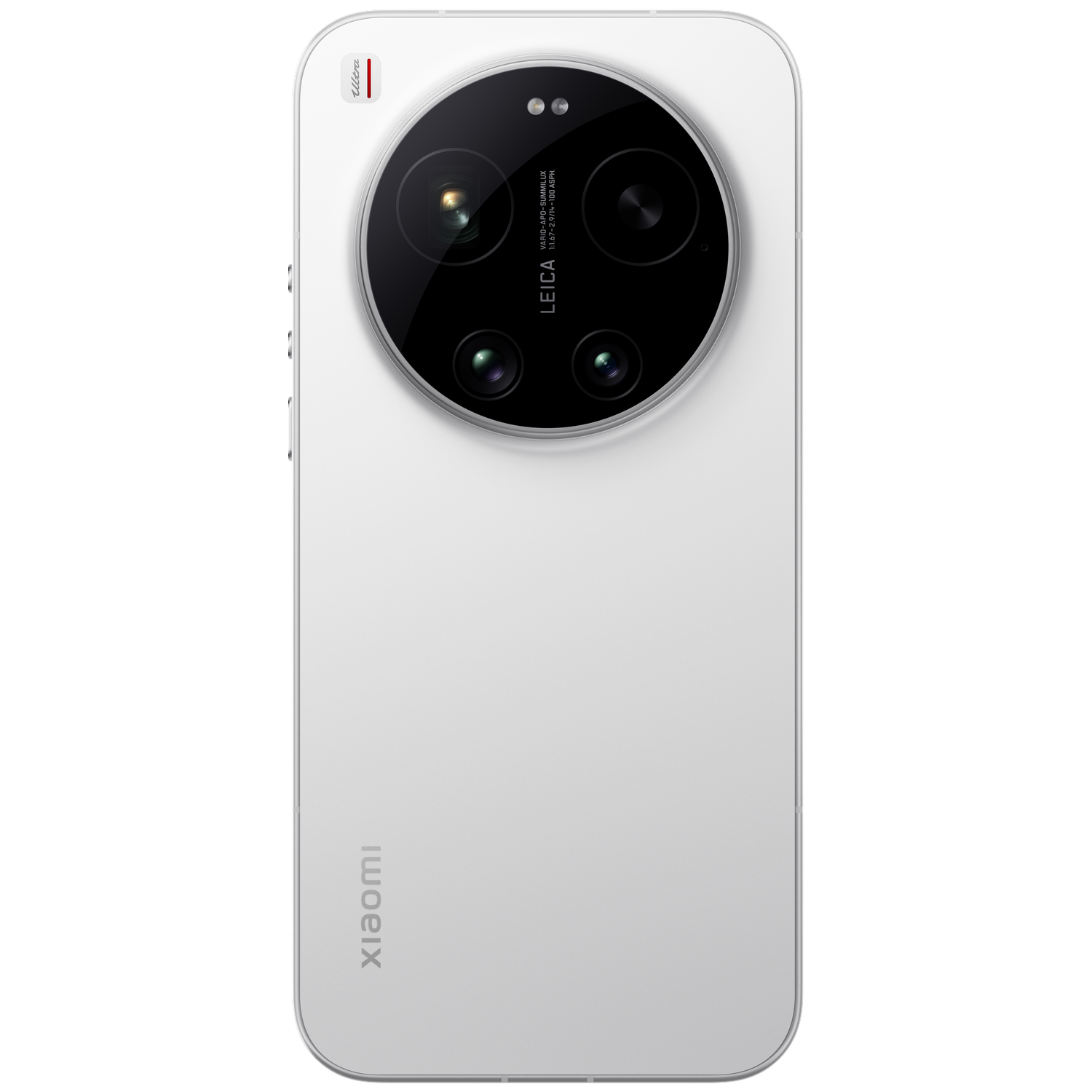 Un smartphone blanc avec un grand module caméra et la marque Leica au dos.