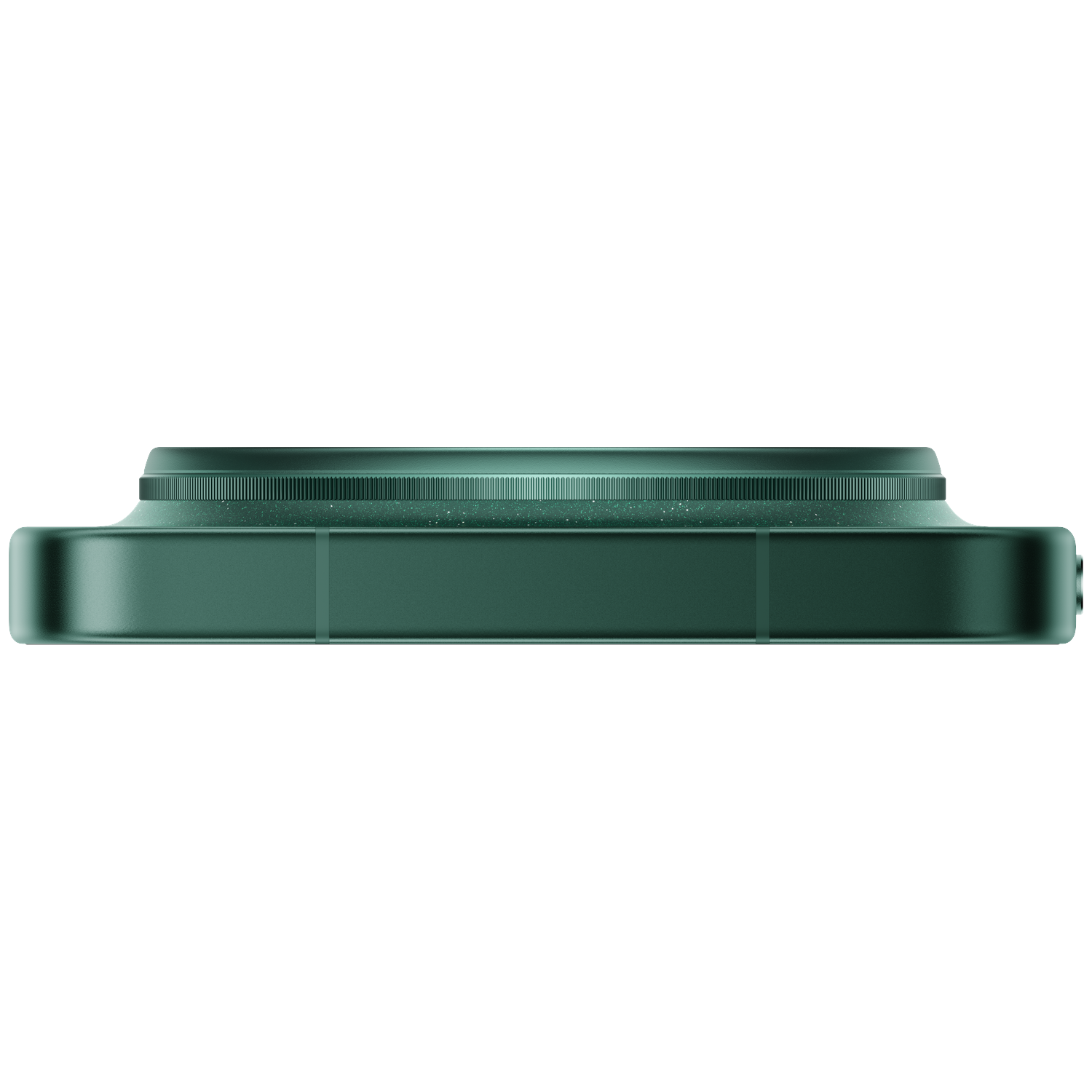 Côté vert de smartphone avec des rainures et de minuscules paillettes.