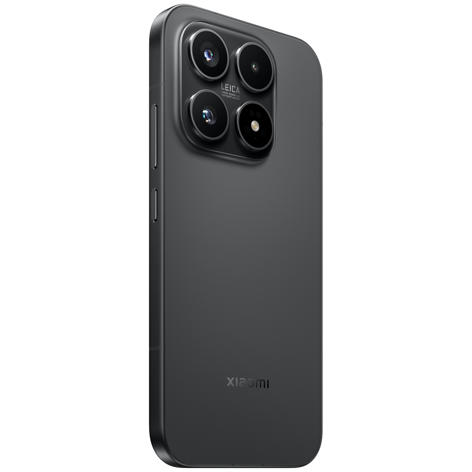 Dark grey smartphone with four cameras and Leica branding on the back.