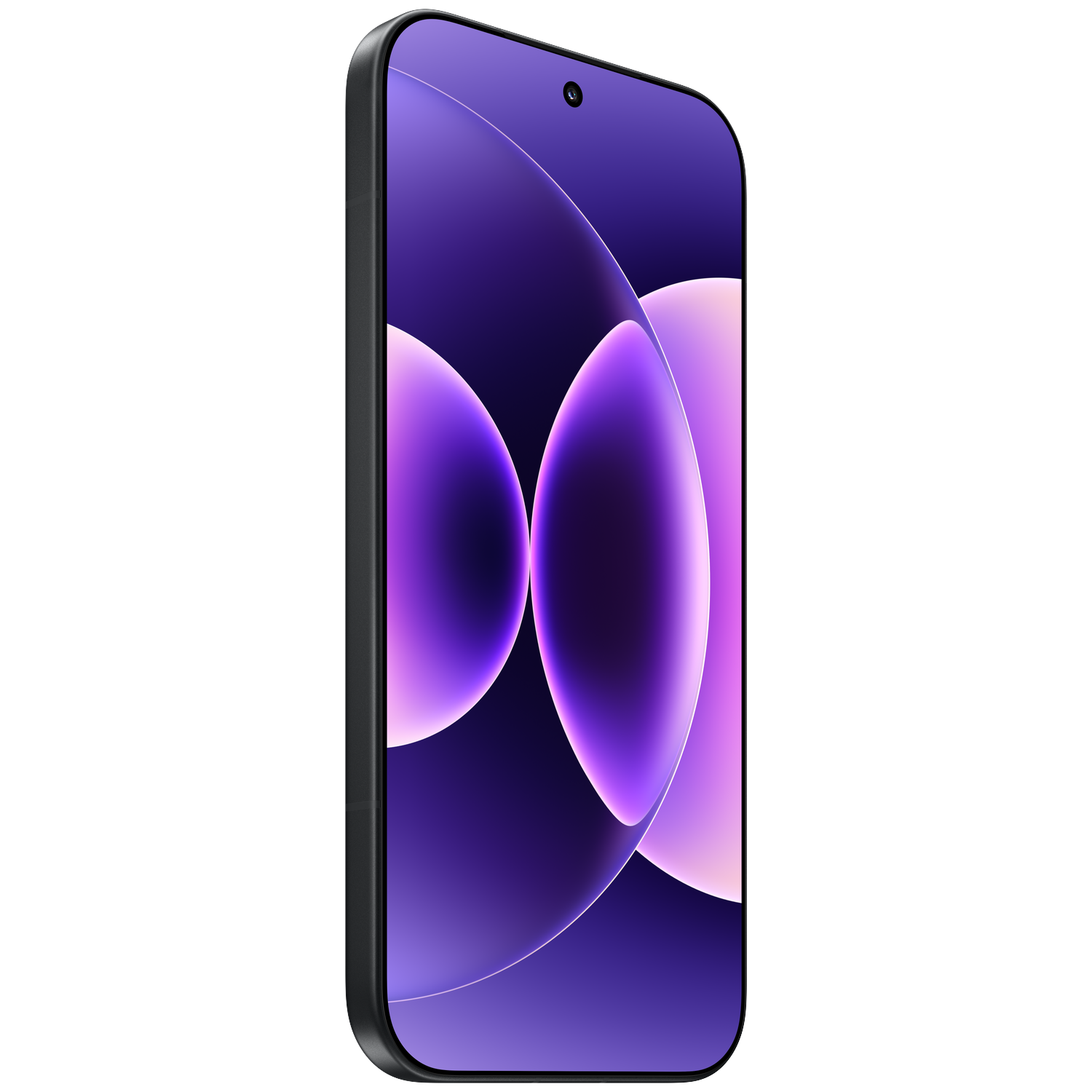 A modern smartphone displaying a purple and pink wallpaper.