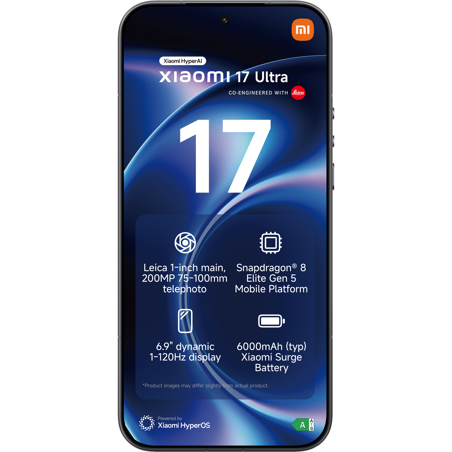 Xiaomi 17 Ultra smartphone with Leica camera, Snapdragon 8, 6.9-inch display.