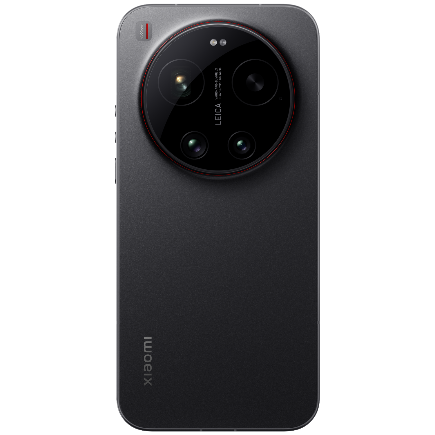 Dark gray smartphone featuring a large, circular camera module with Leica branding.