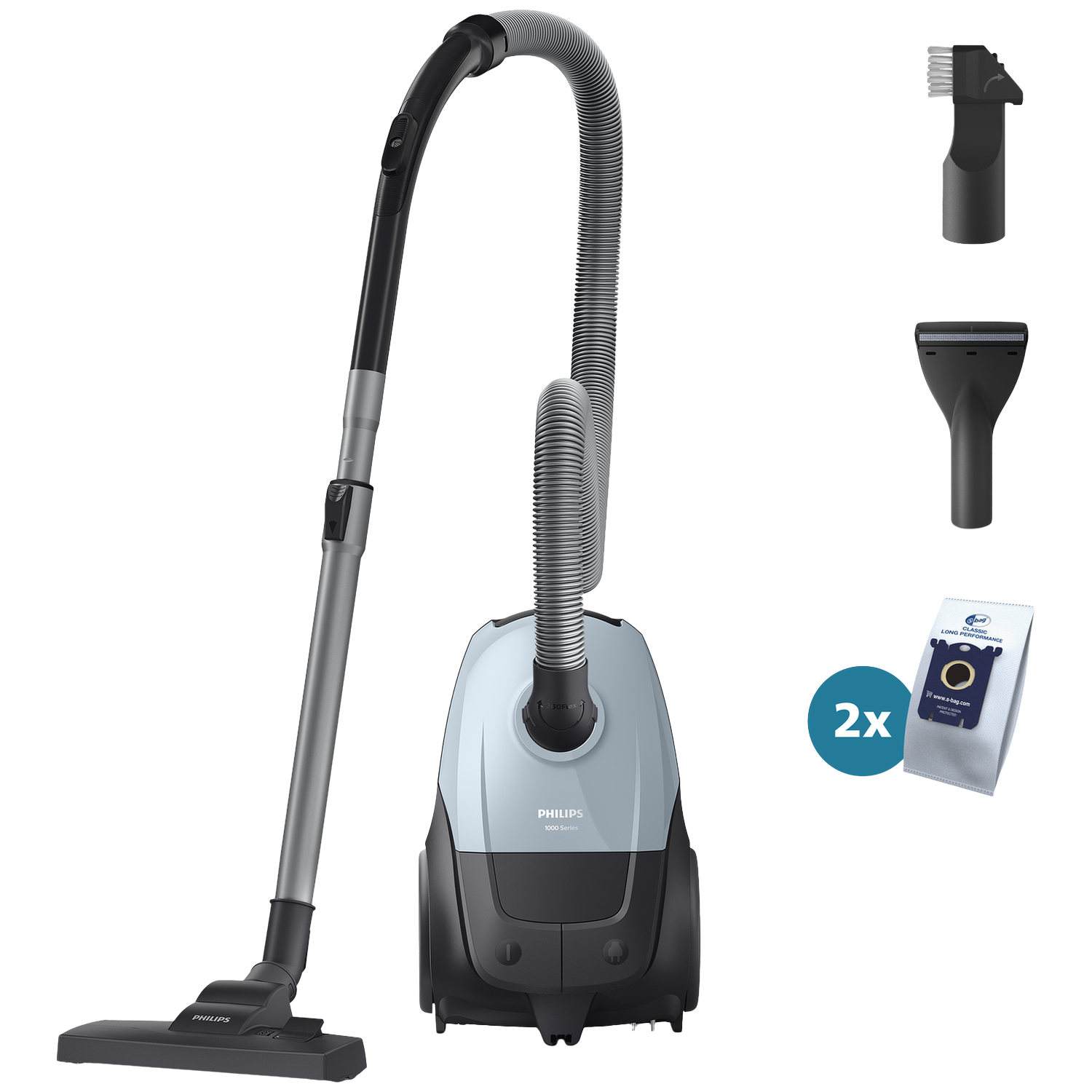 PHILIPS 1000-serie XD1142/10 Stofzuiger met zak Lichtblauw afbeelding
