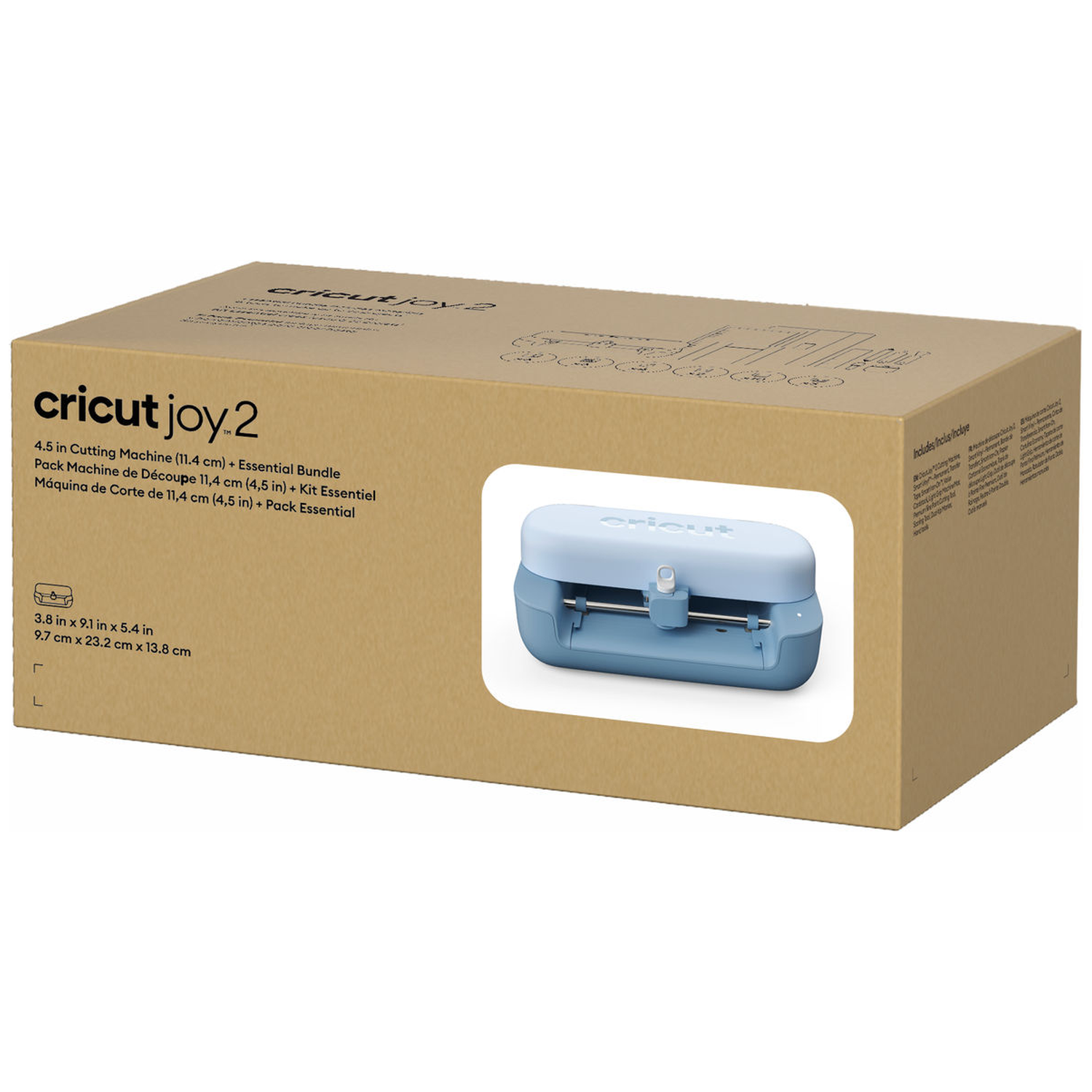 Cricut Joy 2 box with a blue cutting machine inside.