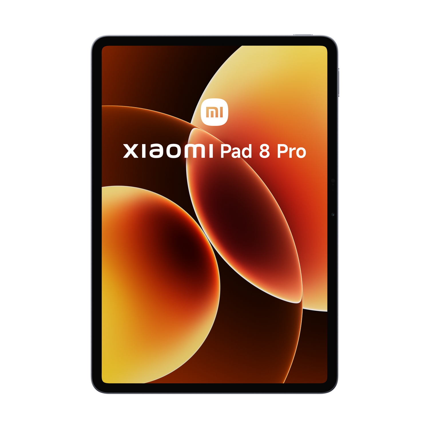 Un Xiaomi Pad 8 Pro con un fondo abstracto de colores cálidos.