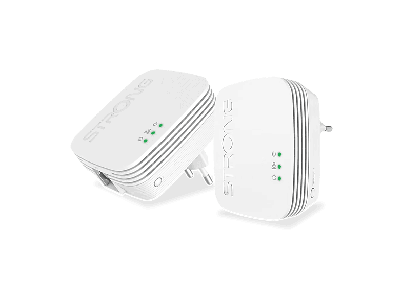 Adaptador Wi-Fi - Strong Powerline 600 Duo Mini, Mbps, 300m de Alcance, Gigabit Puerto LAN Ethernet, Plug & Play, Blanco
