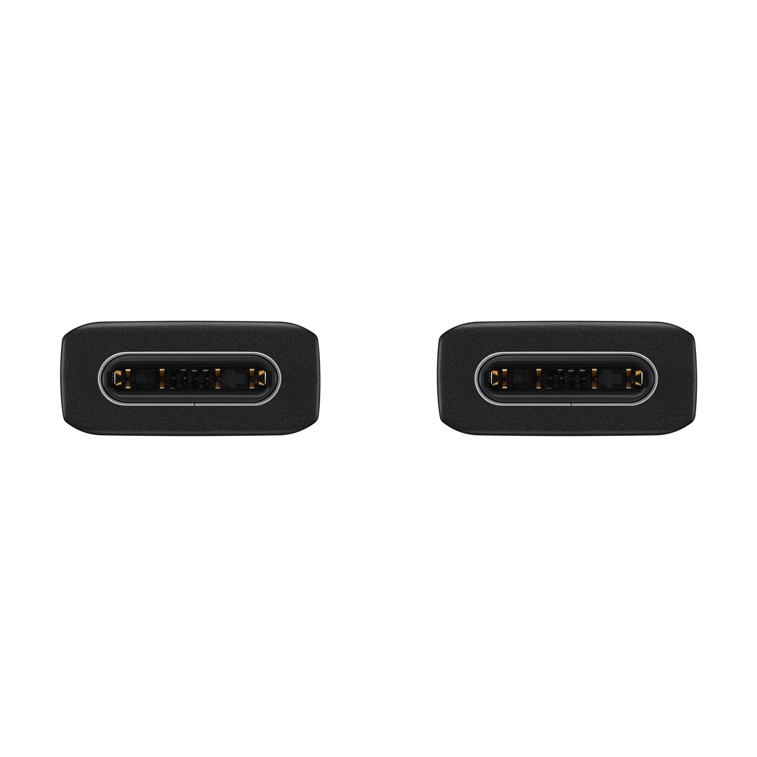 Due connettori USB-C neri con pin dorati uno accanto all'altro.
