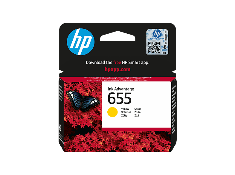 HP 655 Żółty Oryginalny Tusz Deskjet CZ112AE