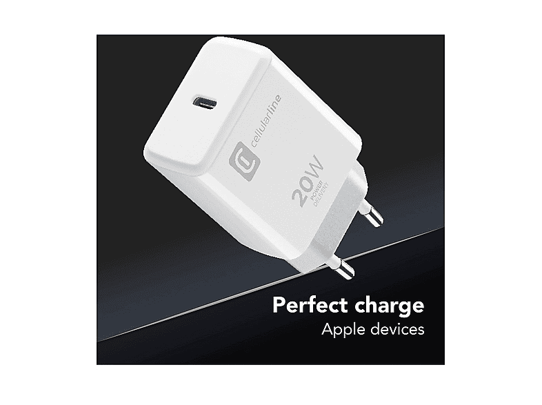 Cellular Line Caricabatterie USB Type-C FAST CHARGER 25W Kit Power Delivery Bian
