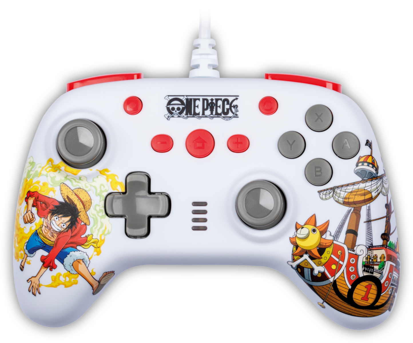 KÖNIX One Piece Nintendo Switch/PC kompatibilis vezetékes kontroller, fehér (KX-OP-PAD-WHI)