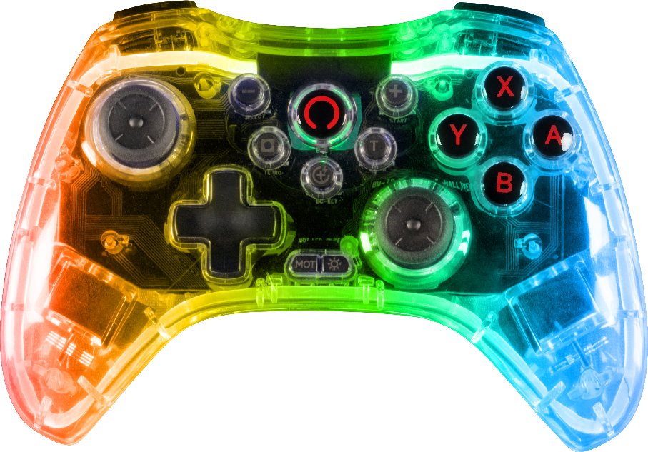 KÖNIX Nintendo Switch/PC LED vezeték nélküli kontroller, átlátszó (KX-SW-GP-CRYSTAL)