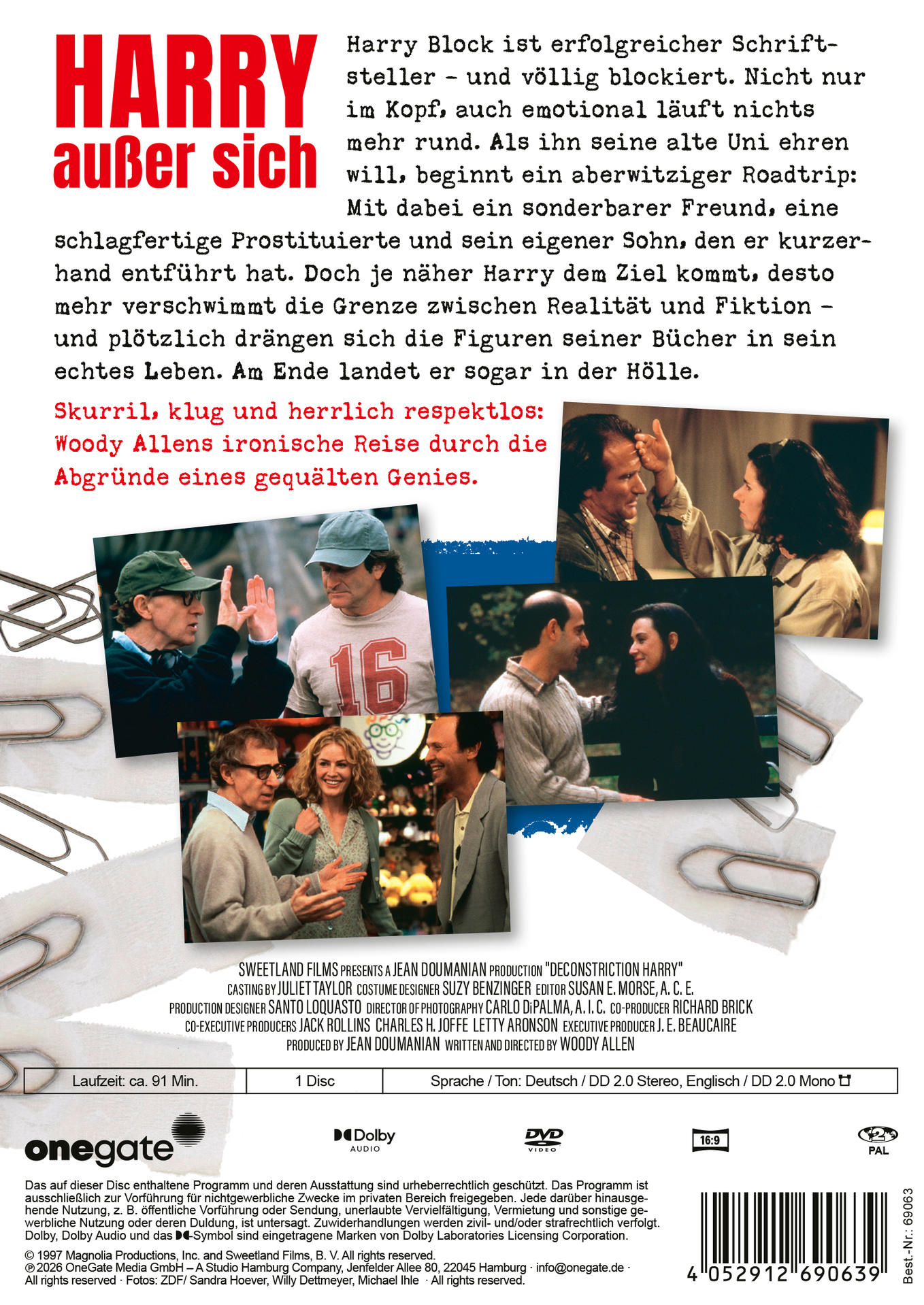 Drei Szenen aus einem Film mit Woody Allen und anderen Schauspielern.